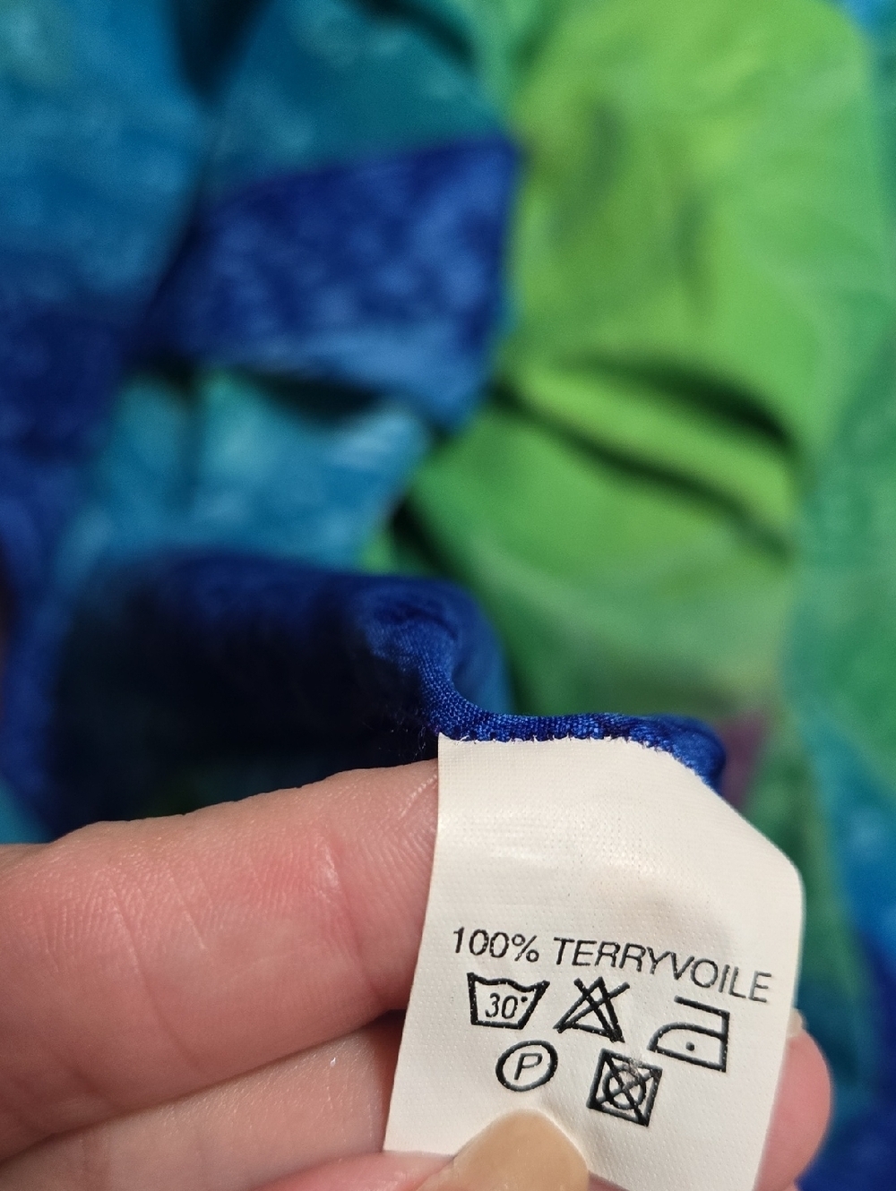 Rima Beach Wrap Scarf in Aqua, Lime & Magenta - Picture 5 of 7